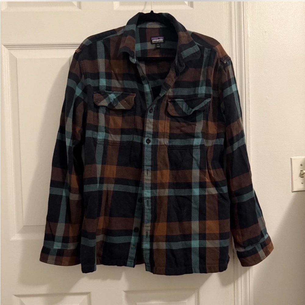 Patagonia Plaid Flannel Shirt in Blue and Brown